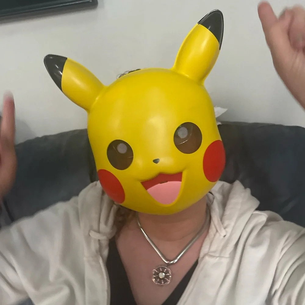 Pikachu Costume Mask - Bright Yellow Pokémon Face